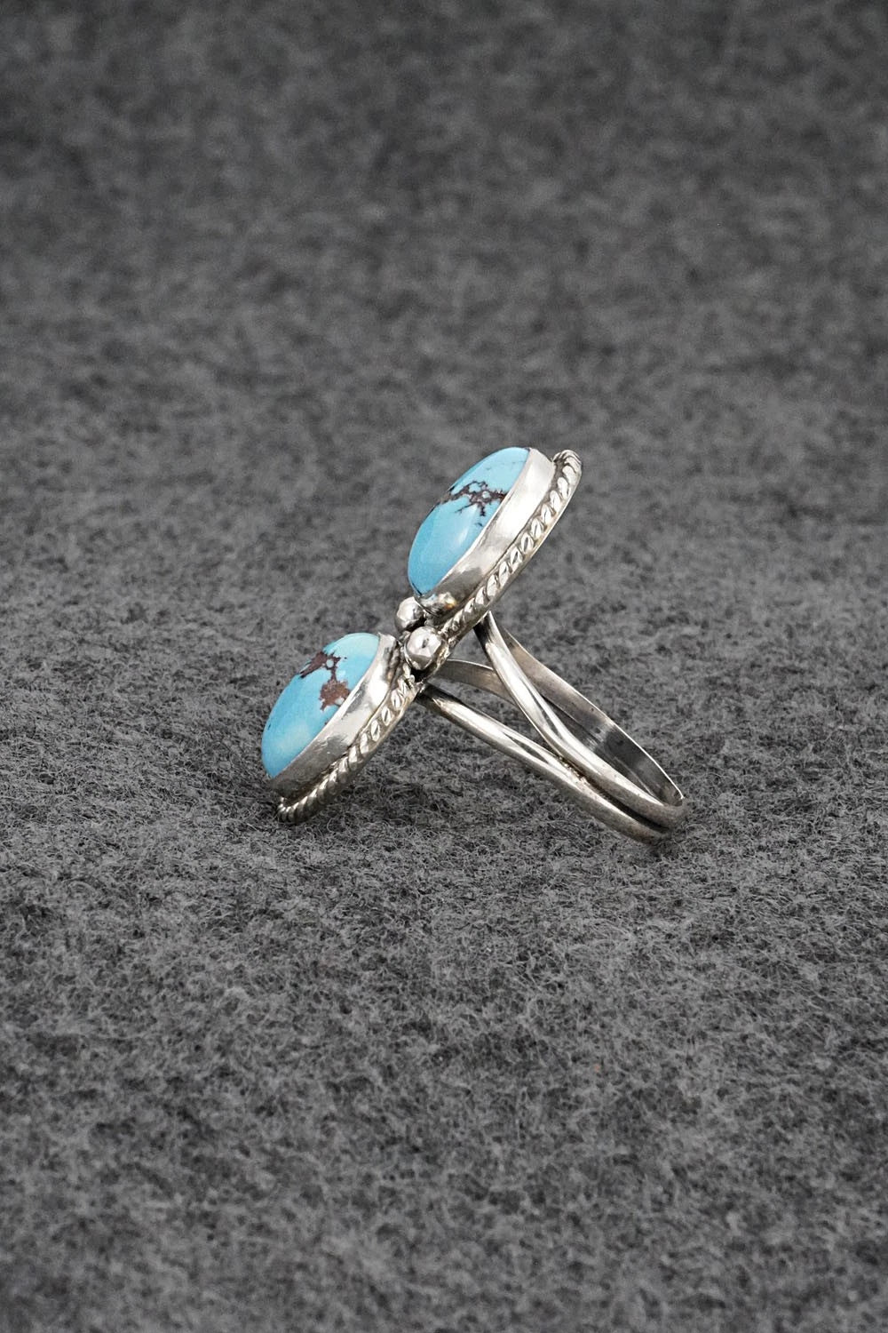 Turquoise & Sterling Silver Ring - Eugene Gruber - Size 8