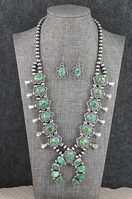 Turquoise & Sterling Silver Squash Blossom Set - Darrin Livingston