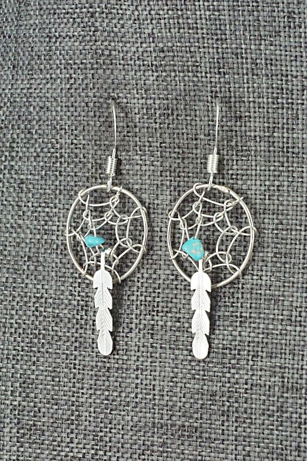 Turquoise & Sterling Silver Earrings - Helena Yazzie