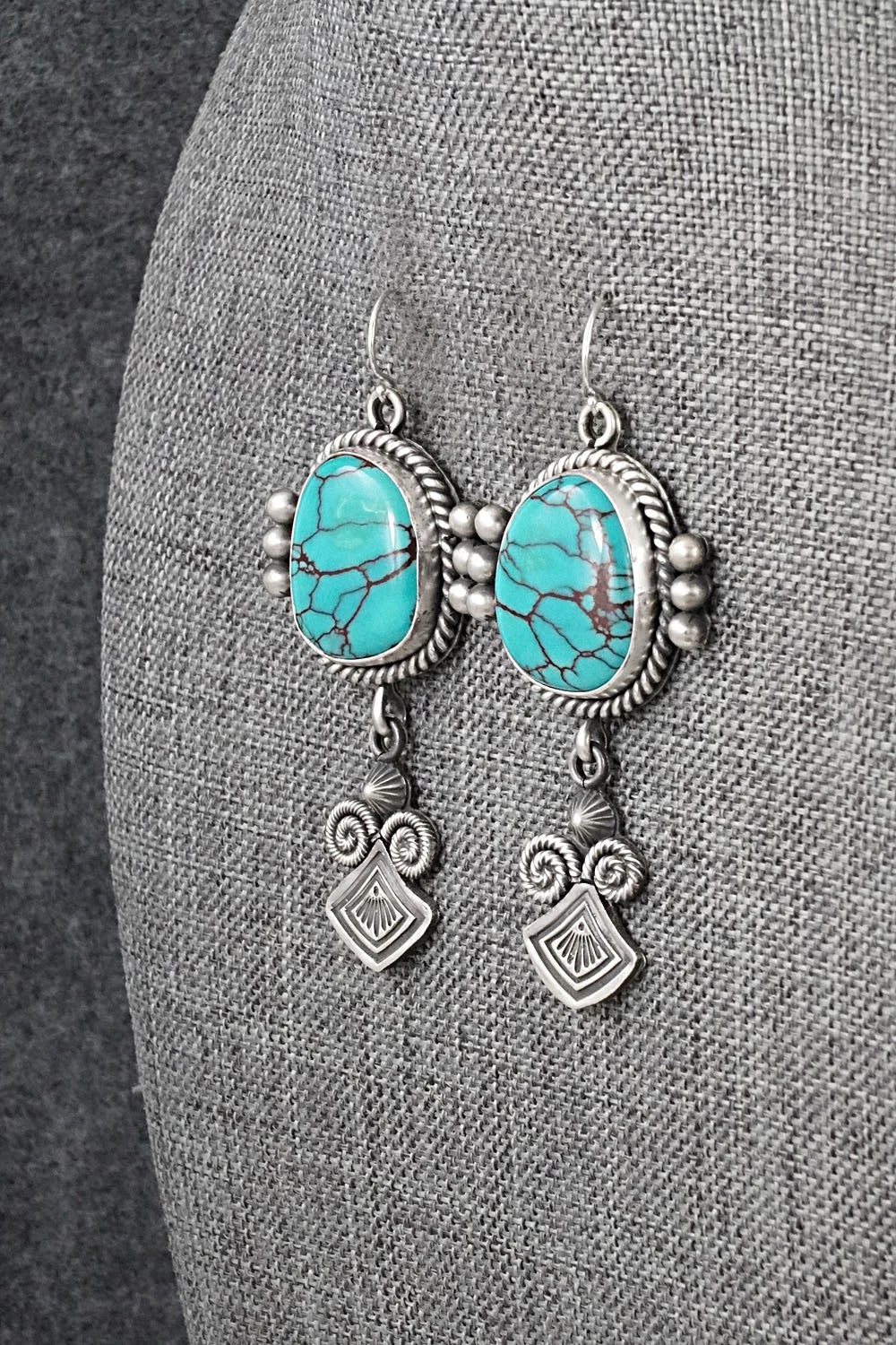 Turquoise & Sterling Silver Earrings - Michael Calladitto