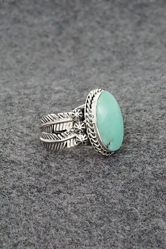 Turquoise & Sterling Silver Ring - Grace Kenneth - Size 8.5