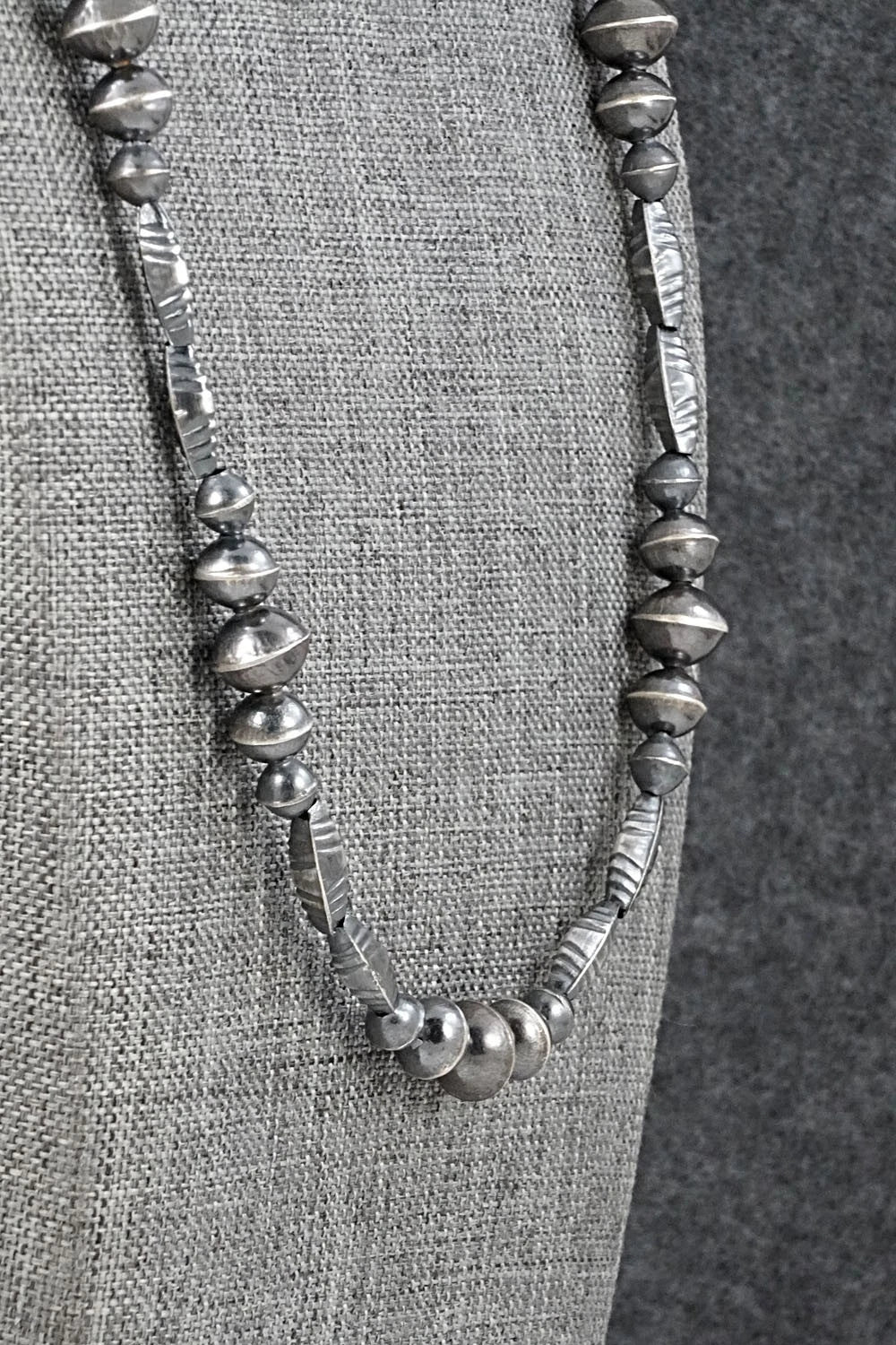Sterling Silver Navajo Pearl Necklace 22" - Vintage