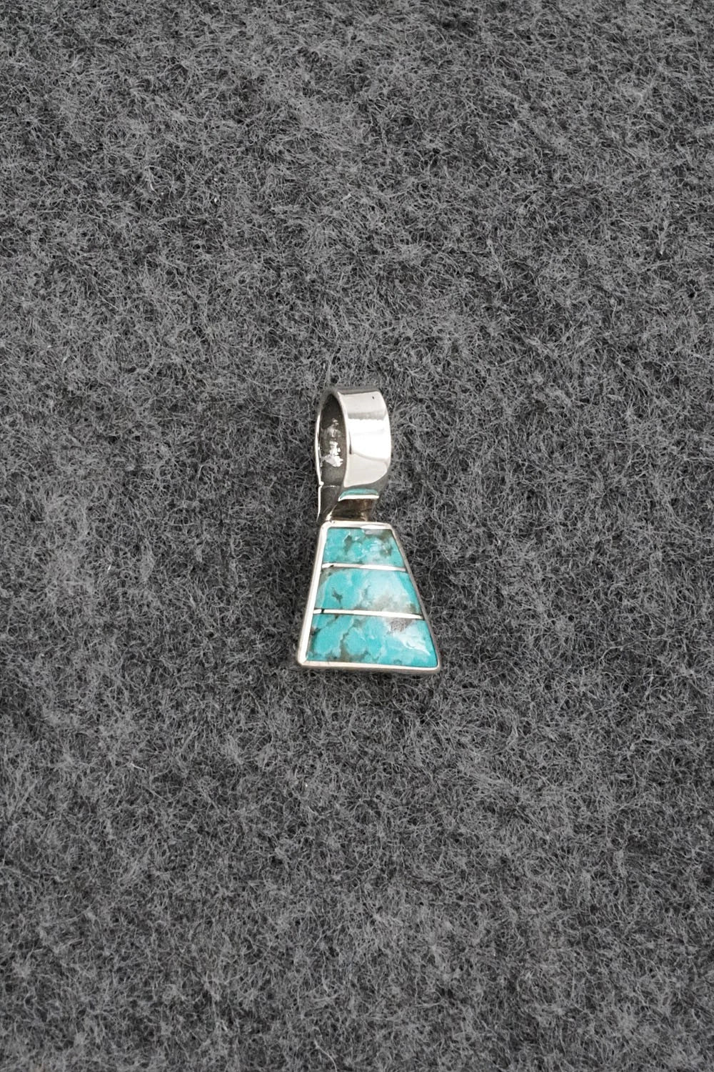 Turquoise & Sterling Silver Inlay Pendant - Michelle Haloo