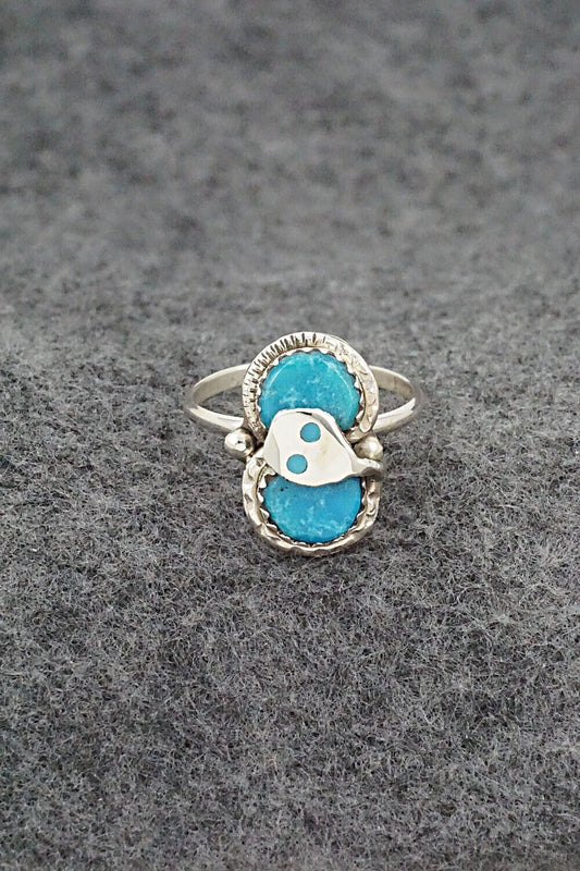 Turquoise & Sterling Silver Ring - Joy Calavaza - Size 7.25