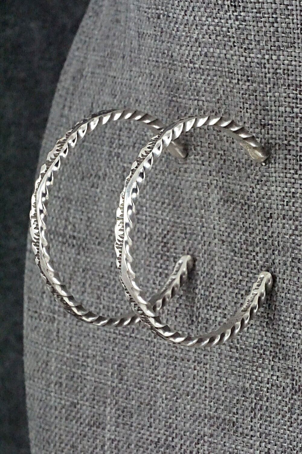 Sterling Silver Hoop Earrings - Elaine Tahe