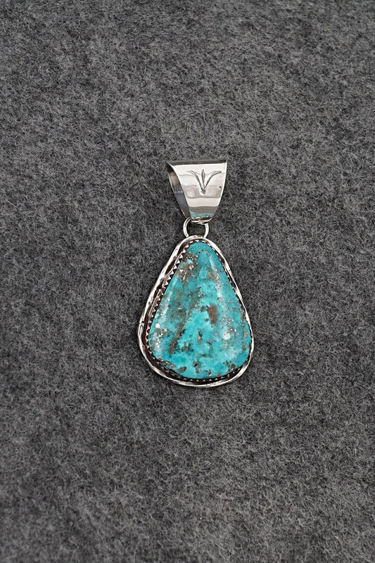 Turquoise & Sterling Silver Pendant - Ernest Hawthorne