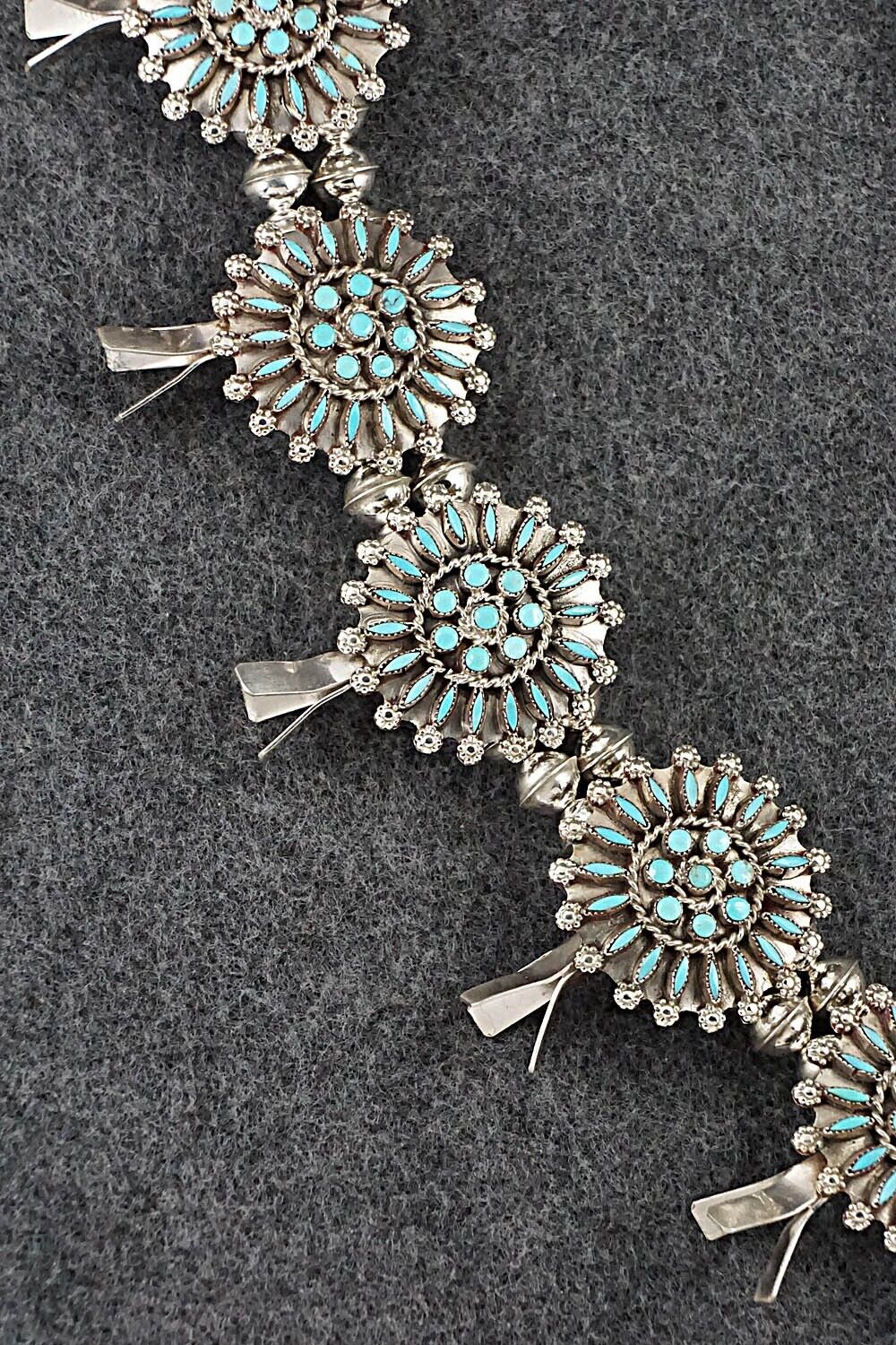 Turquoise & Sterling Silver Squash Blossom Set - Merlinda Chavez