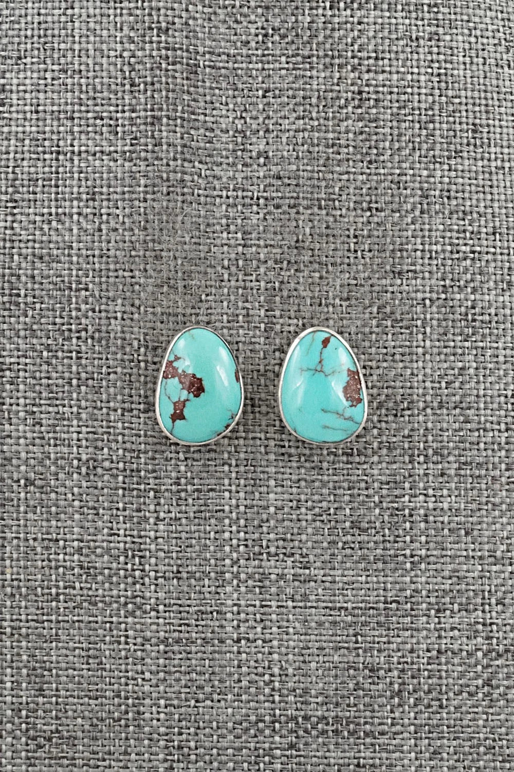 Turquoise & Sterling Silver Earrings - Eugene Gruber