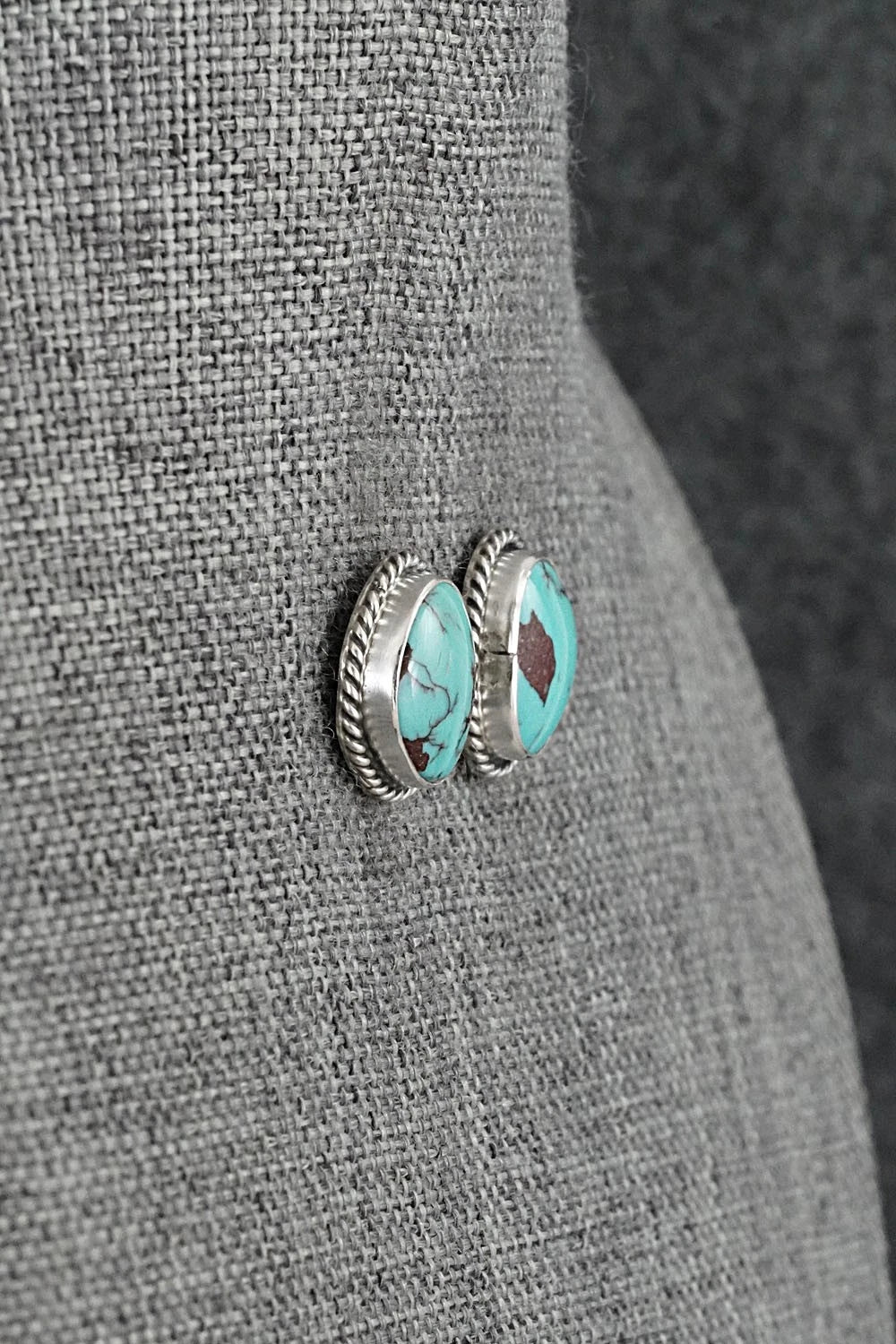 Turquoise & Sterling Silver Earrings - Eugene Gruber