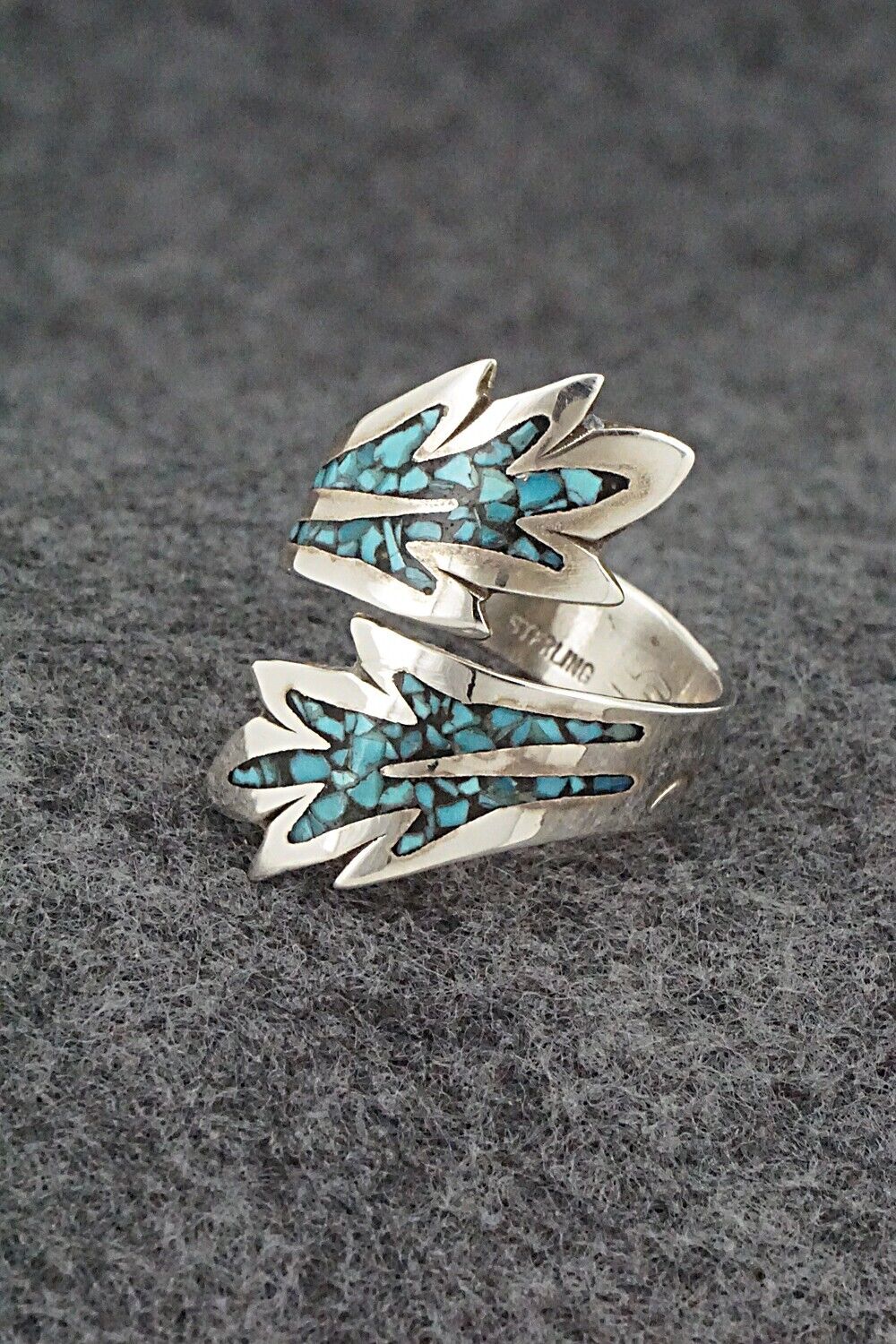 Turquoise & Sterling Silver Ring - Jolene Yazzie - Size 9.5