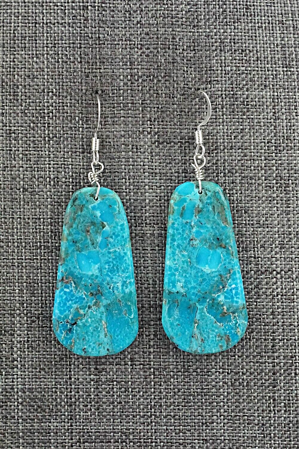 Turquoise & Sterling Silver Earrings - Lupe Lovato