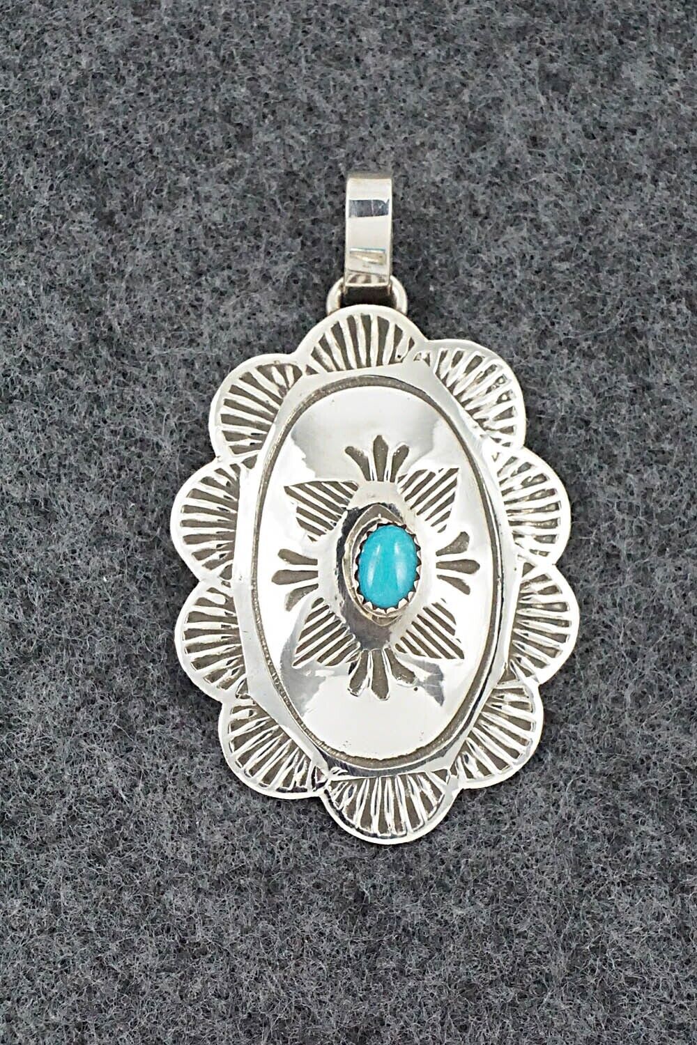 Turquoise & Sterling Silver Pendant - Bertha Begay