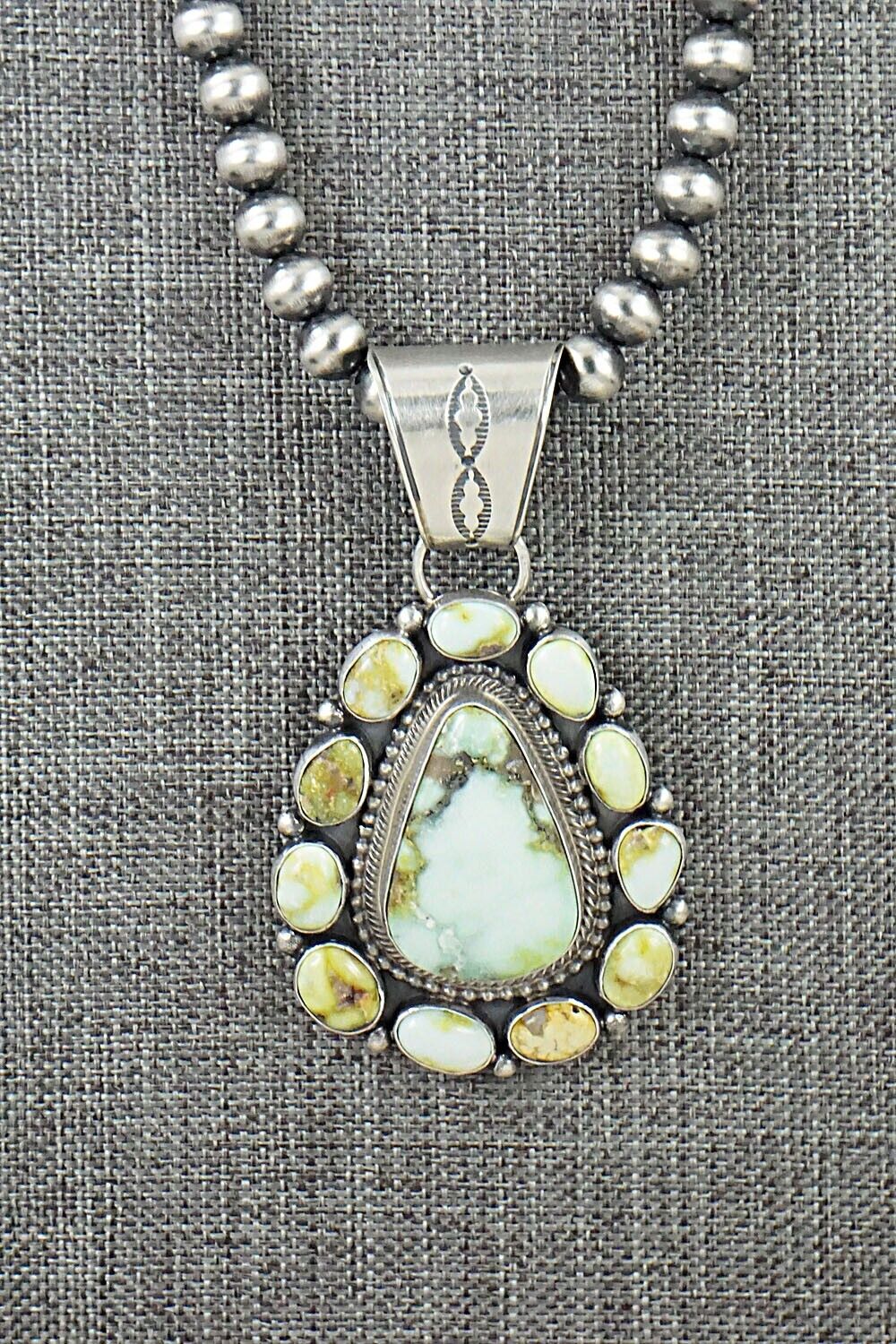 Turquoise & Sterling Silver Necklace - Tom Lewis