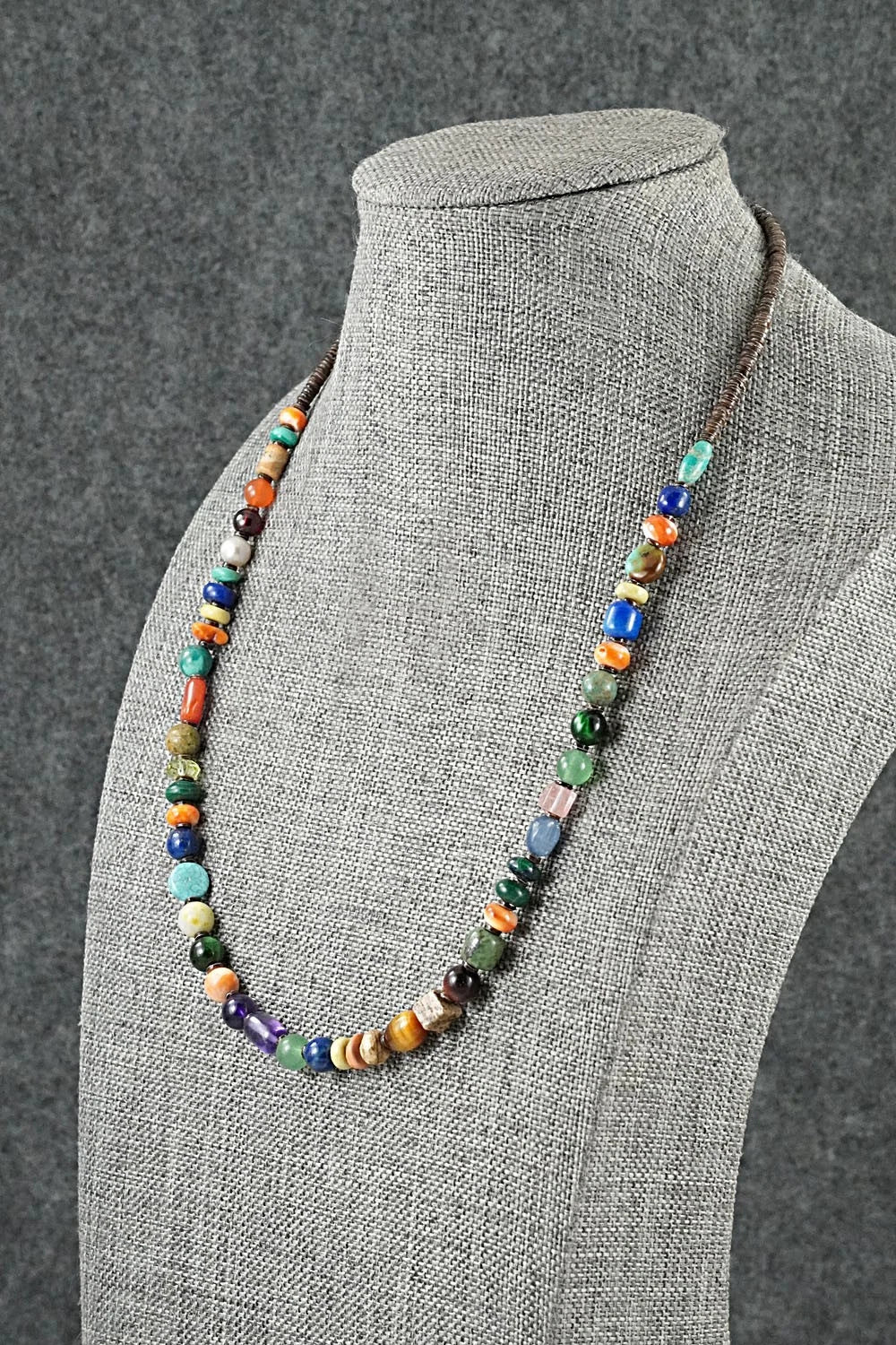 Multi-Stone & Sterling Silver Necklace 18"- Helen Tsosie