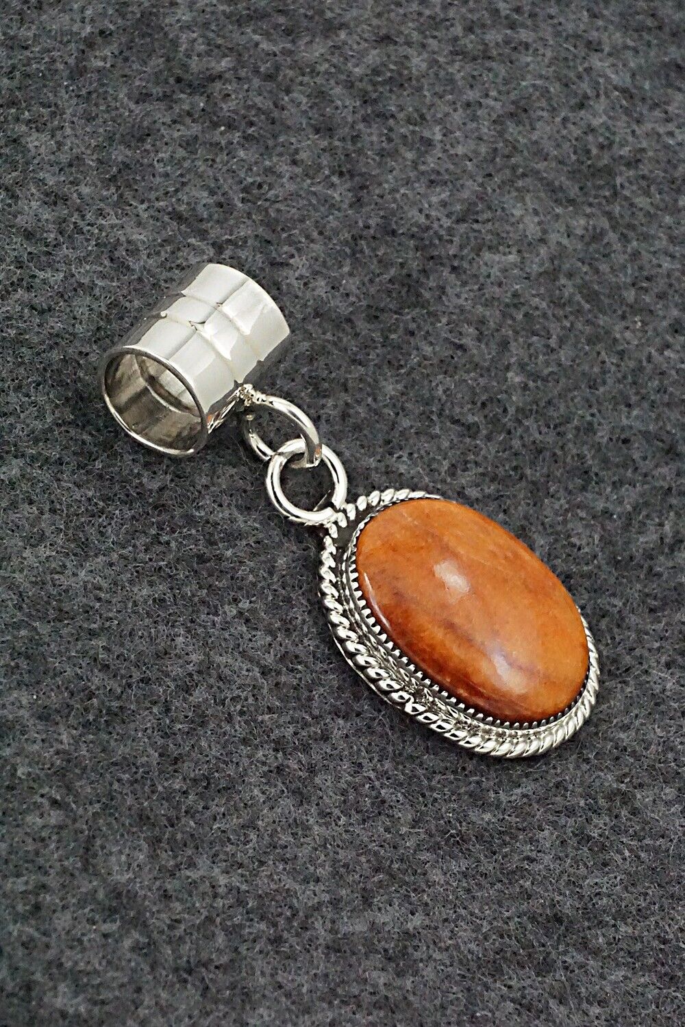 Spiny Oyster & Sterling Silver Pendant - Gregg Yazzie