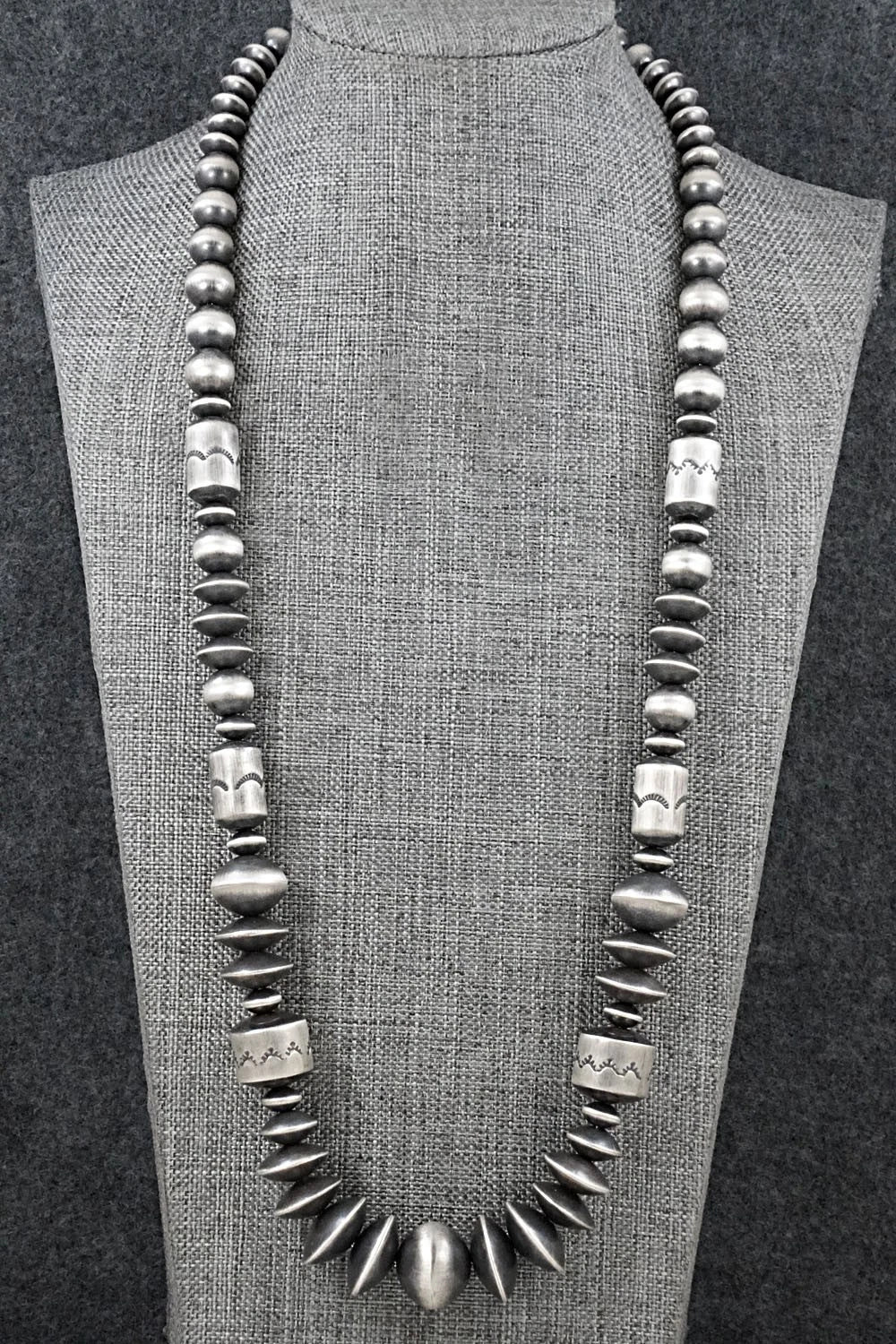 Sterling Silver Navajo Pearl Necklace 28" - Rose Martin
