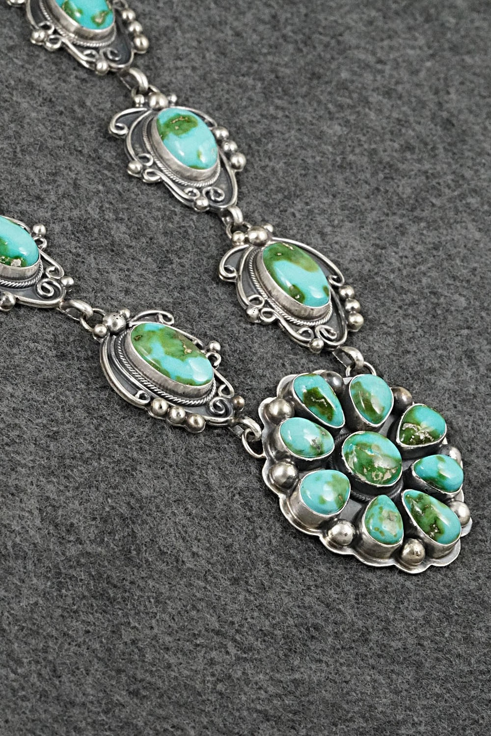 Turquoise & Sterling Silver Necklace and Earrings Set - Kathleen Livingston