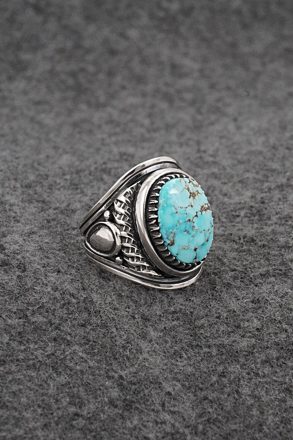 Turquoise & Sterling Silver Ring - Derrick Gordon - Size 8