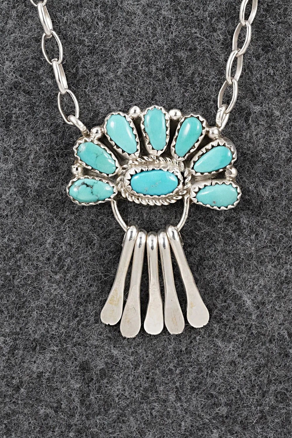 Turquoise & Sterling Silver Necklace - Justina Wilson