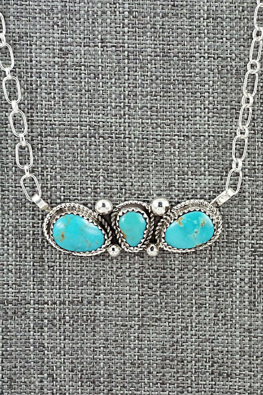 Turquoise & Sterling Silver Necklace - Ernest Hawthorne