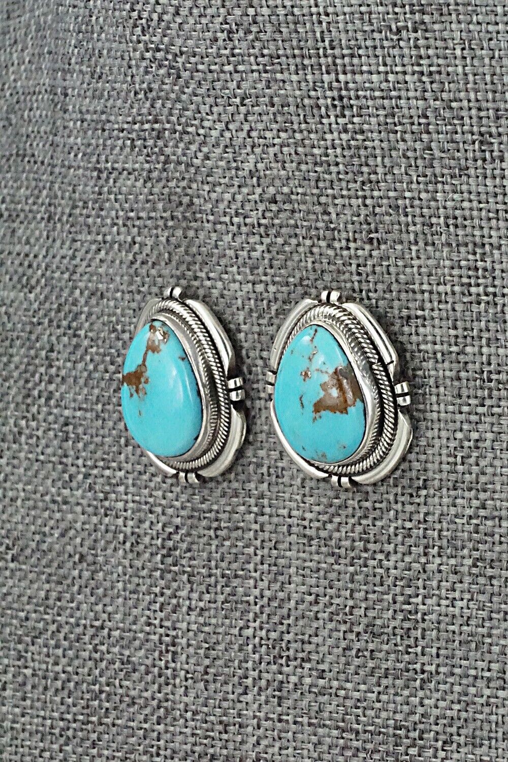 Turquoise & Sterling Silver Earrings - Mark Yazzie