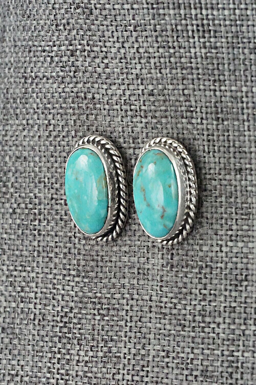 Turquoise & Sterling Silver Earrings - Marco Begaye