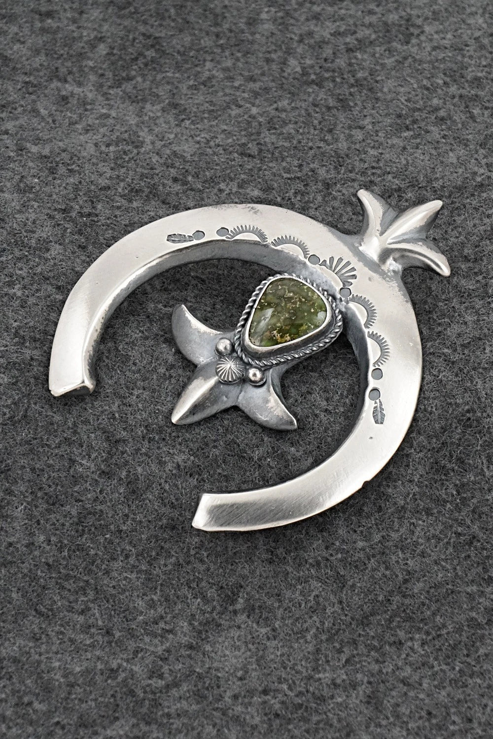 Turquoise & Sterling Silver Naja Pendant - Harrison Bitsue