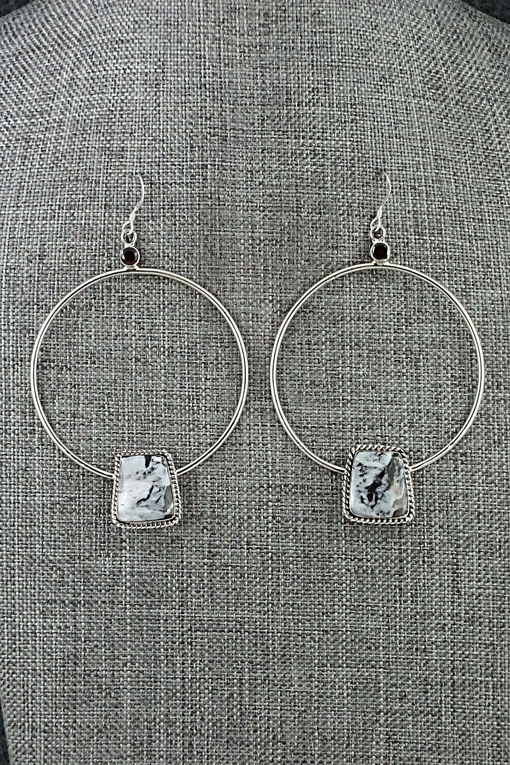 White Buffalo & Sterling Silver Earrings - Lucinda Sardo