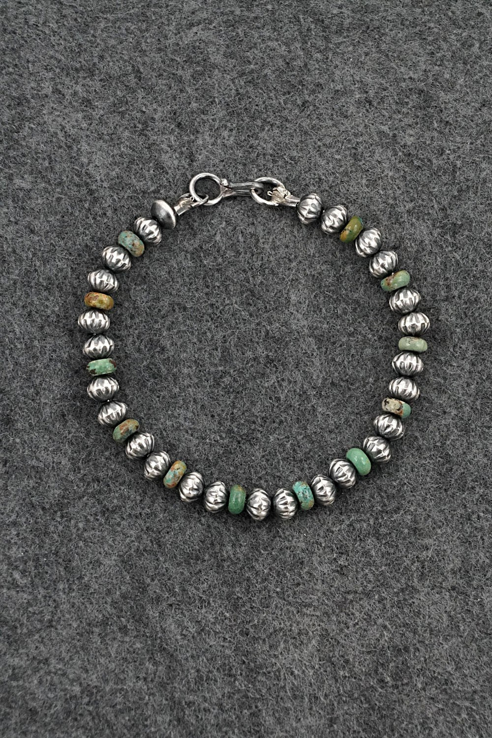 Turquoise & Sterling Silver Navajo Pearl Bracelet - Tonisha Haley