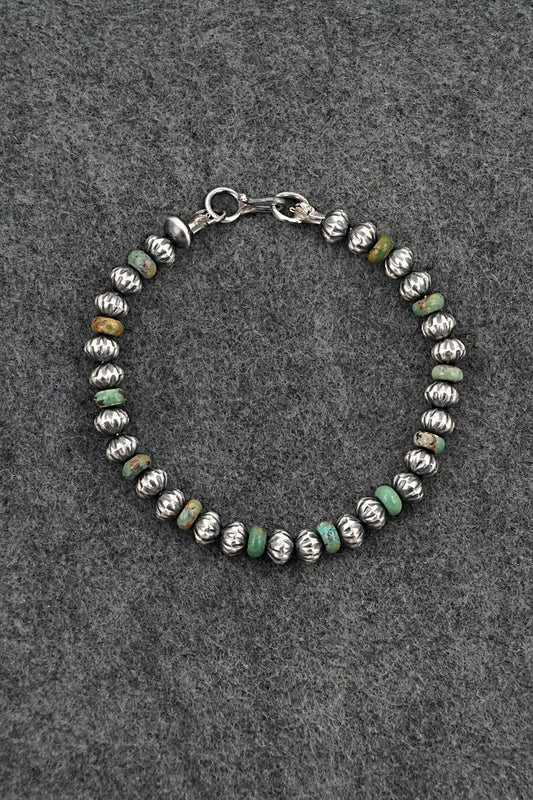 Turquoise & Sterling Silver Navajo Pearl Bracelet - Tonisha Haley