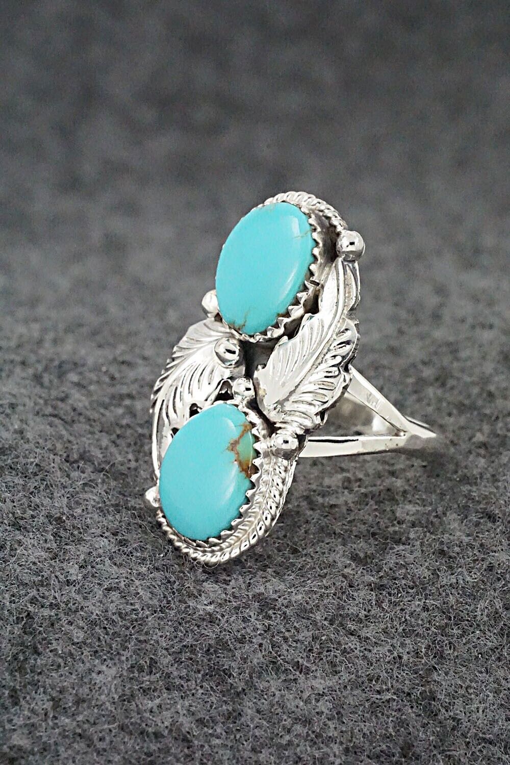 Turquoise & Sterling Silver Ring - Jerryson Henio - Size 8.75