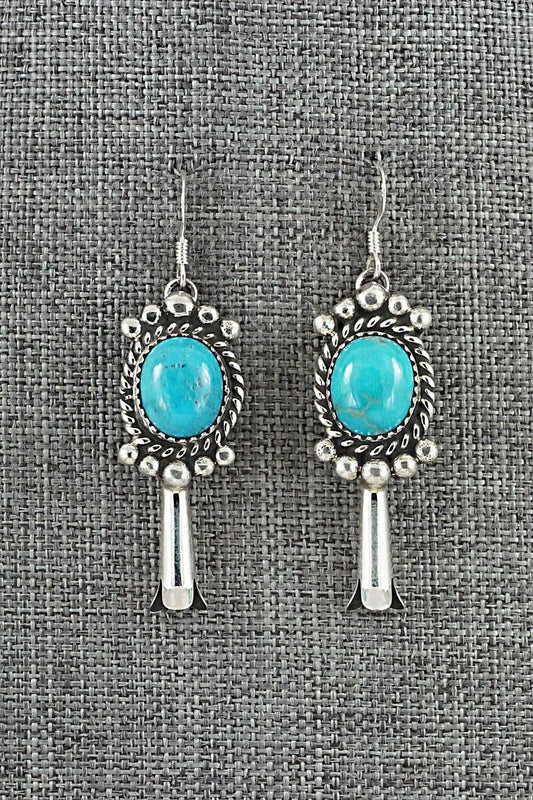 Turquoise & Sterling Silver Earrings - Vernon Johnson