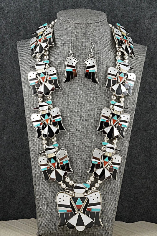Multi-Stone & Sterling Silver Inlay Necklace Set - Corraine Shack