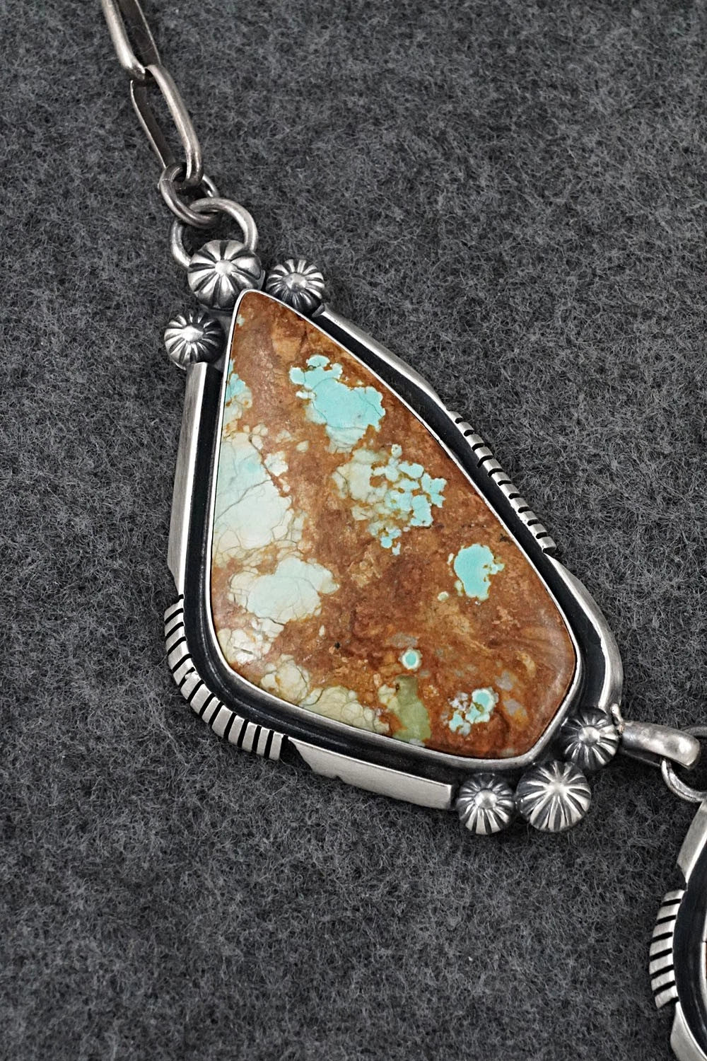 Turquoise & Sterling Silver Necklace and Earrings Set - Paul Livingston