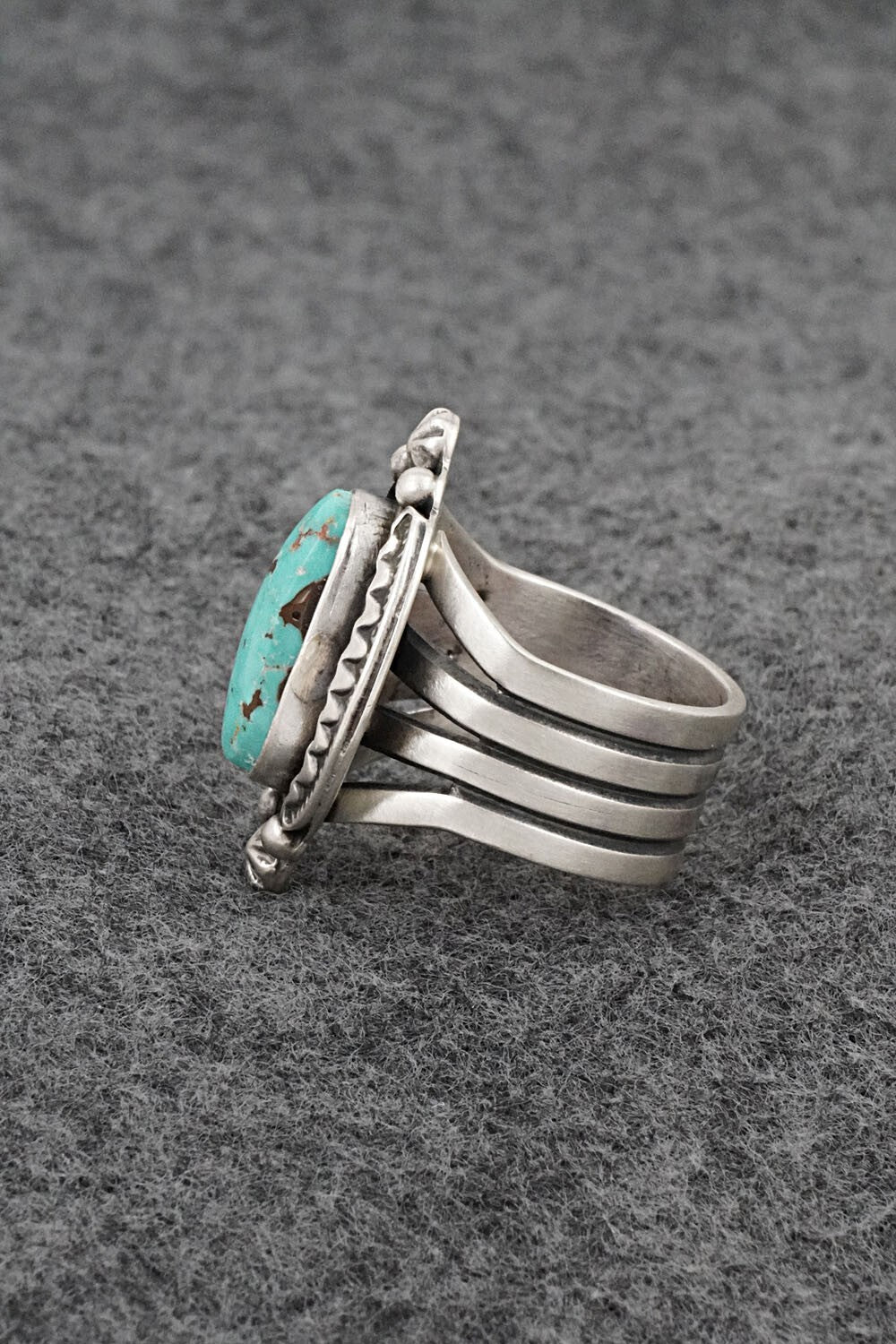 Turquoise & Sterling Silver Ring - Randy Billy - Size 8.5