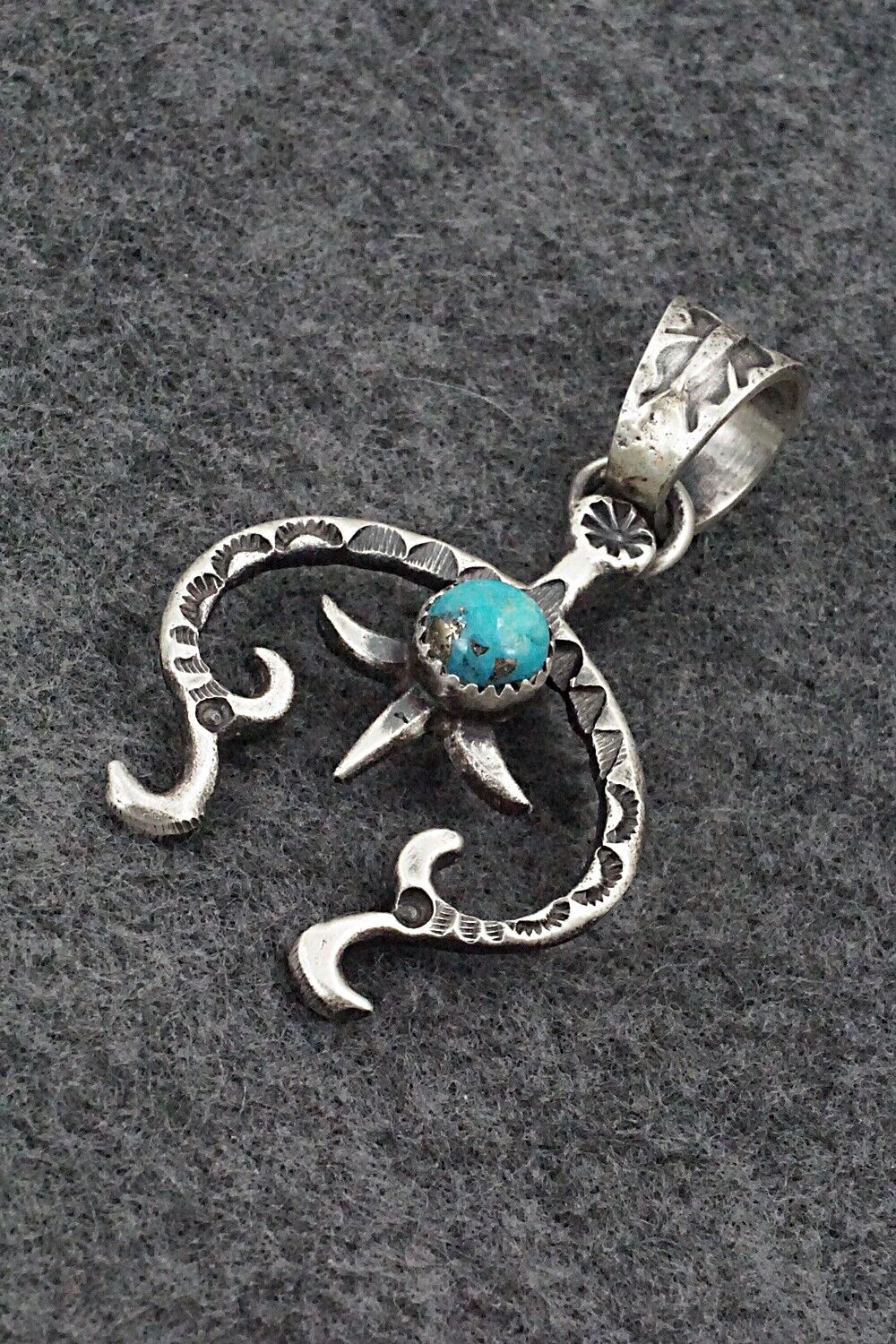 Turquoise & Sterling Silver Pendant - Kevin Billah