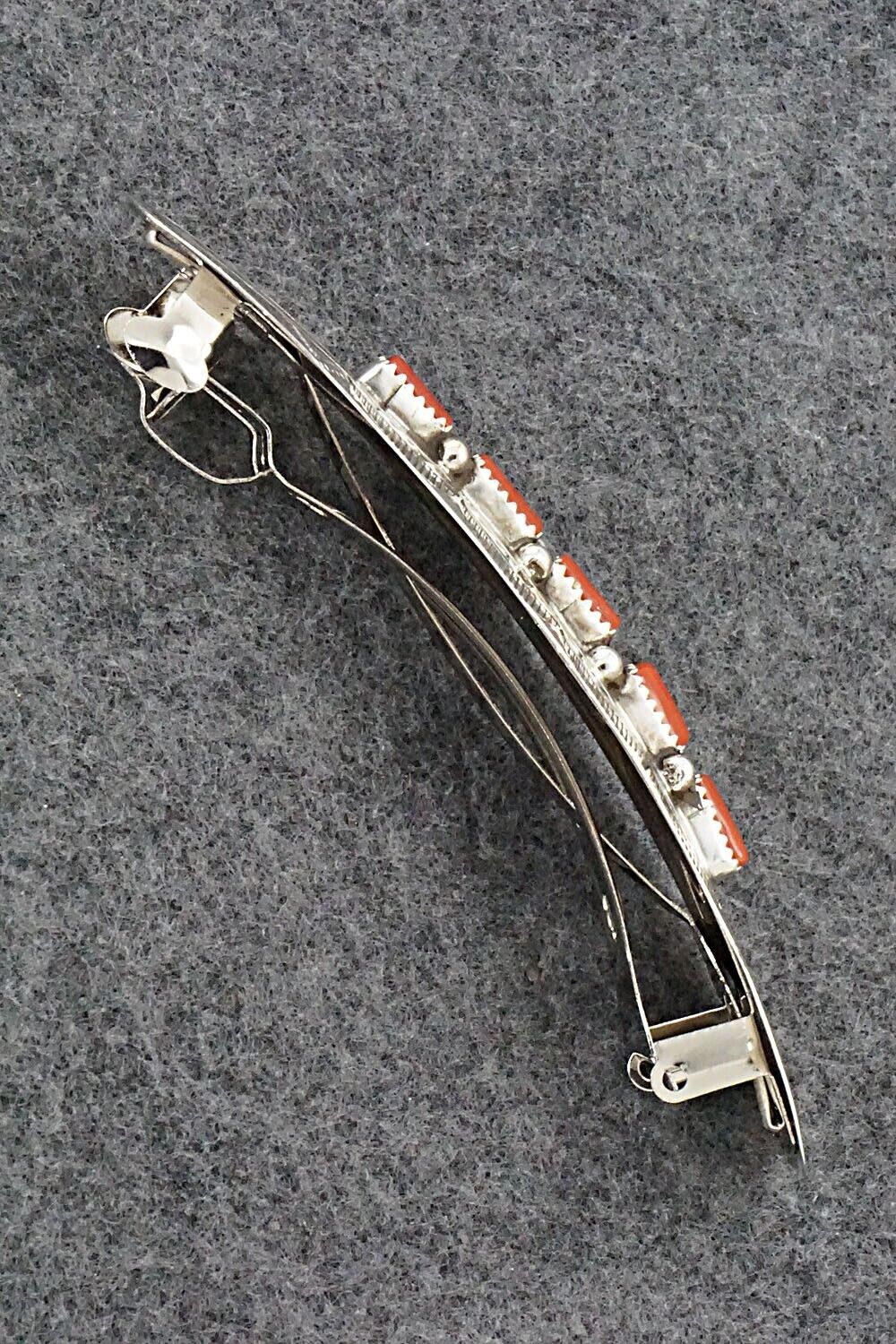Coral & Sterling Silver Hair Barrette - Jolene Begay