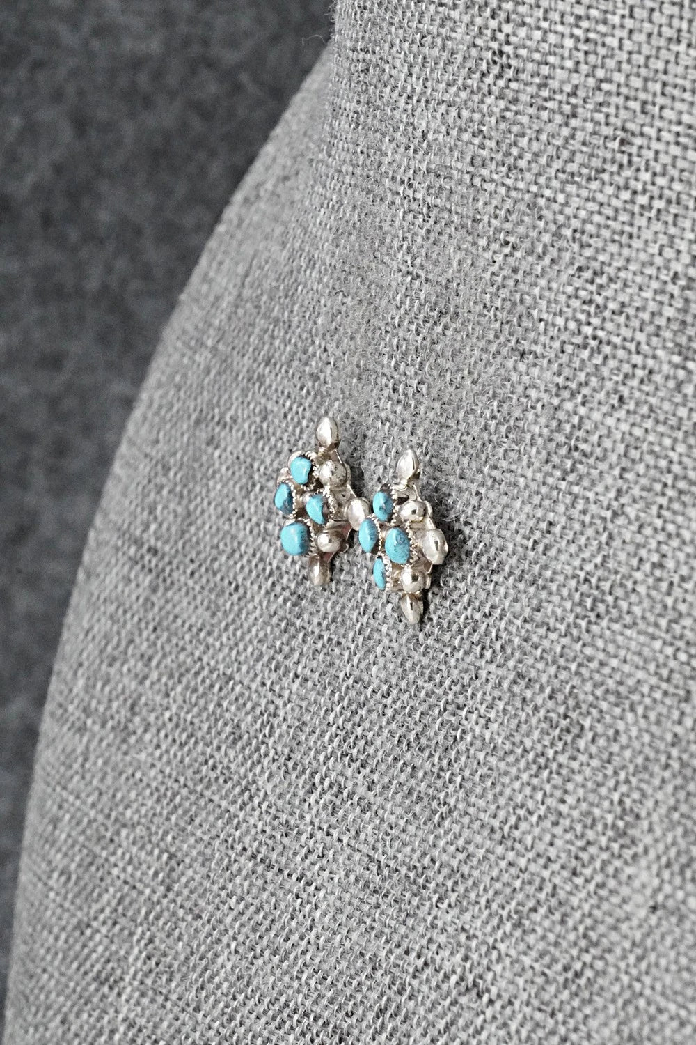 Turquoise & Sterling Silver Earrings - Calvert Lamy