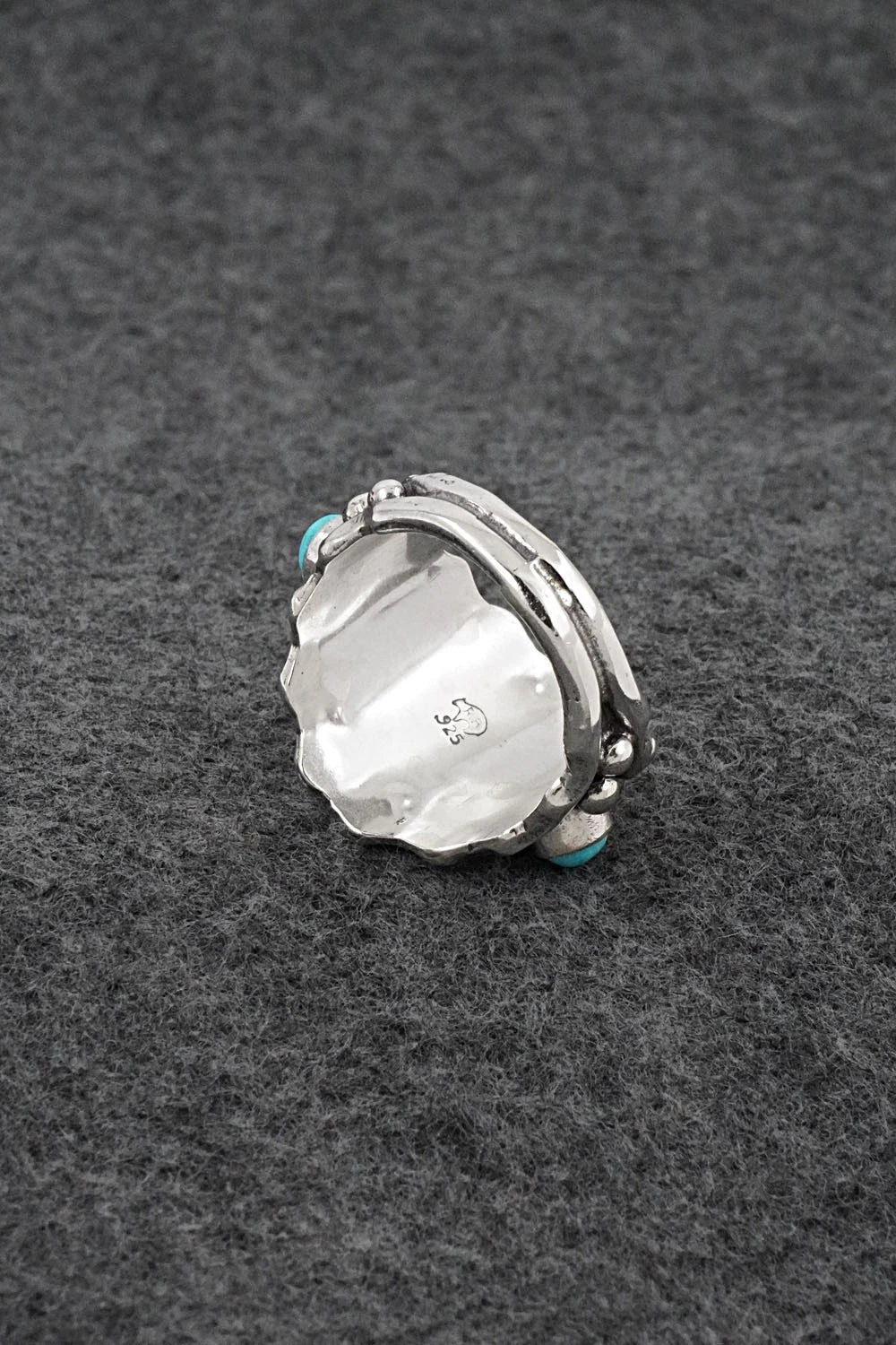 Turquoise & Sterling Silver Ring - Genevieve Francisco - Size 12.5