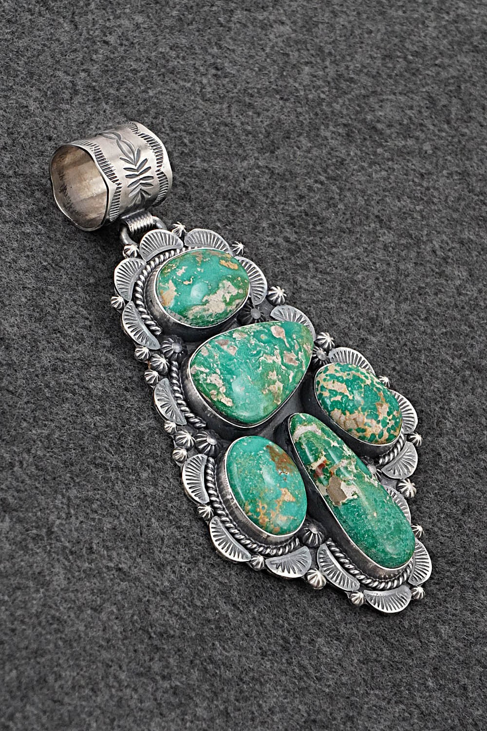 Turquoise & Sterling Silver Pendant - Raymond Delgarito