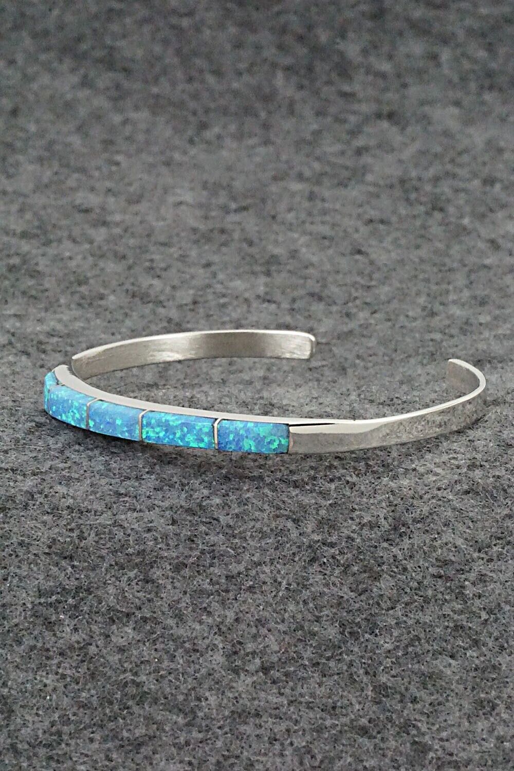 Opalite & Sterling Silver Inlay Bracelet - Phyllis Albert