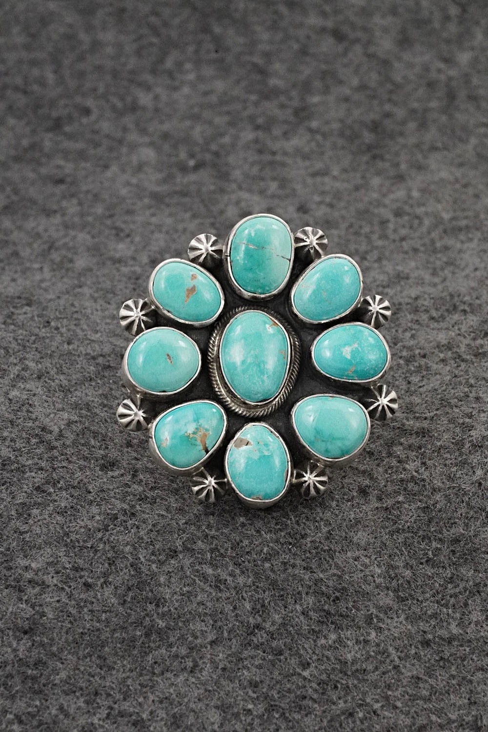 Turquoise & Sterling Silver Ring - Paul Livingston - Size Adjustable