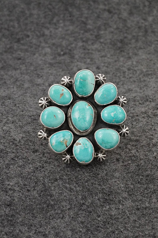 Turquoise & Sterling Silver Ring - Paul Livingston - Size Adjustable