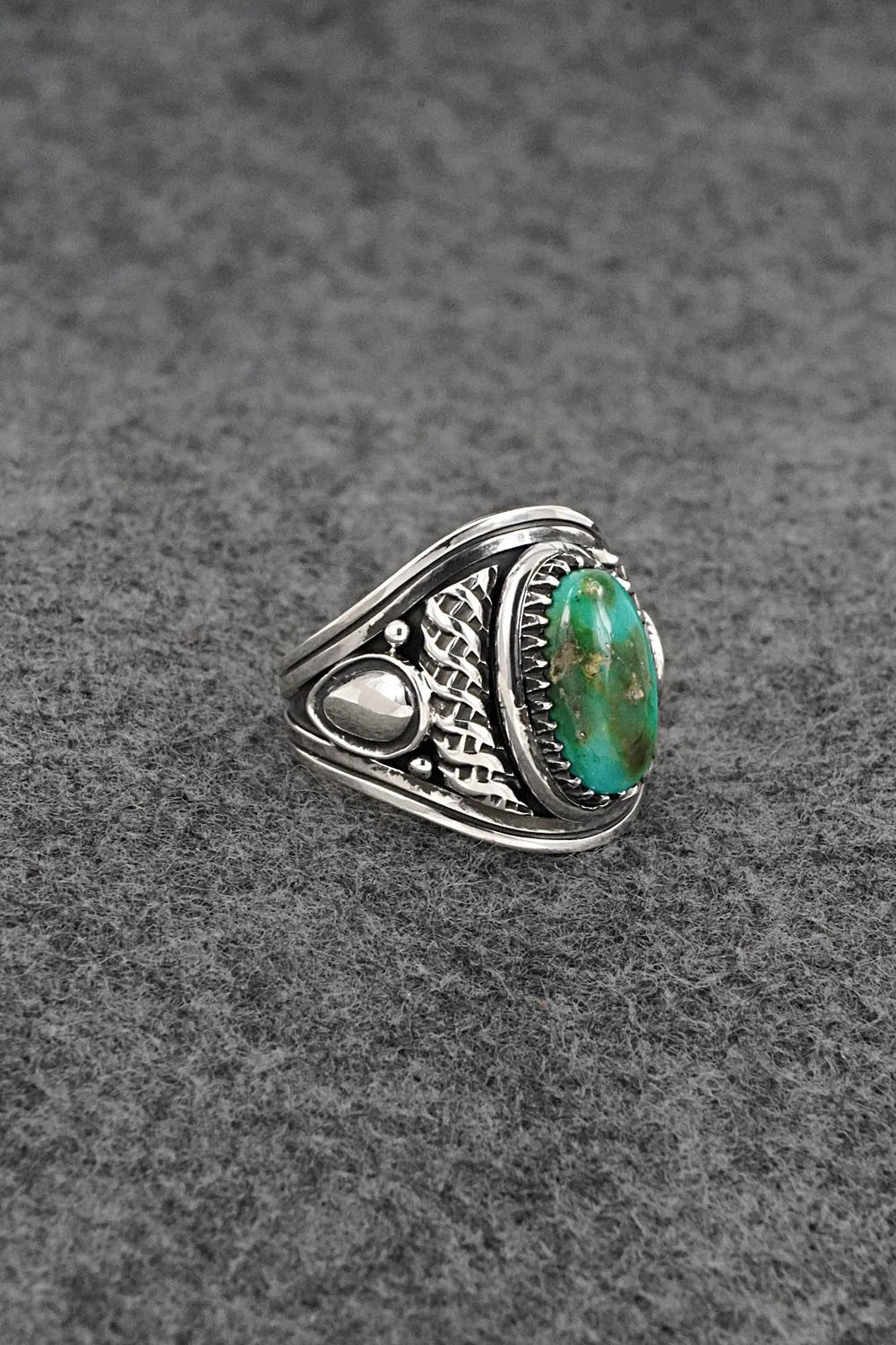 Turquoise & Sterling Silver Ring - Derrick Gordon - Size 9