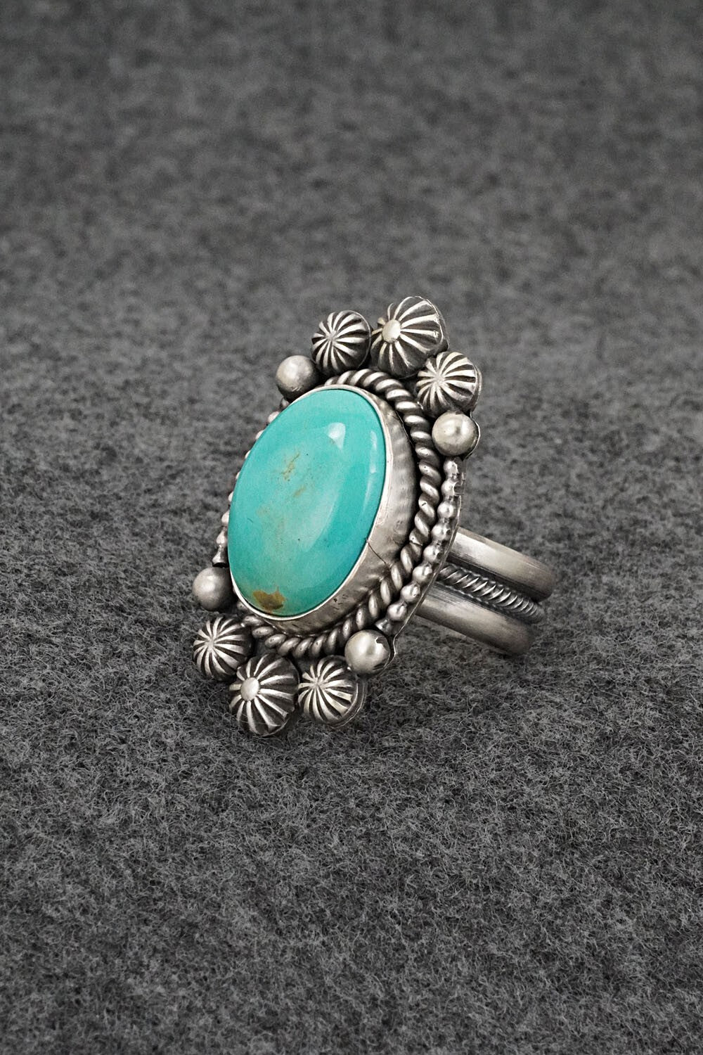 Turquoise & Sterling Silver Ring - Michael Calladitto - Size 8