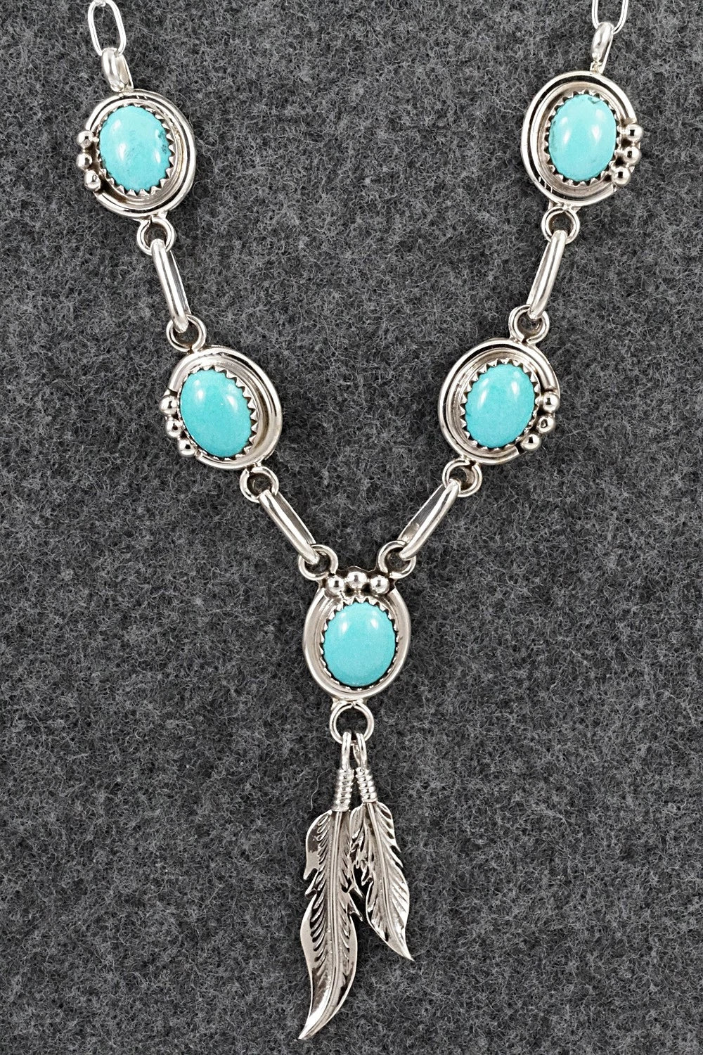 Turquoise & Sterling Silver Necklace - Verley Betone