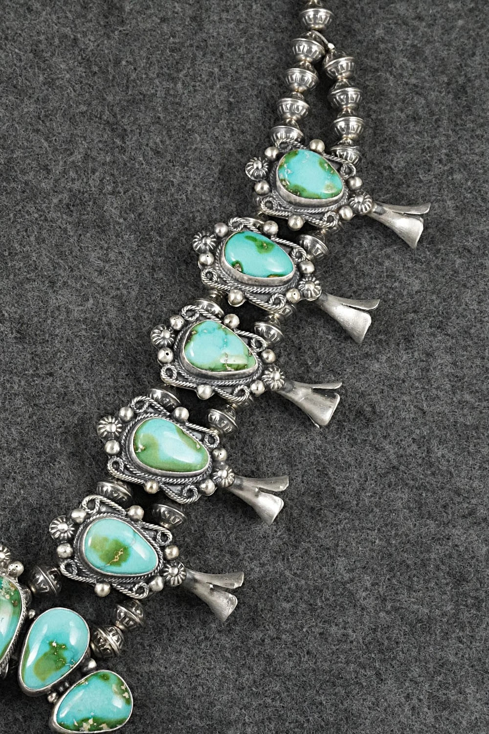 Turquoise & Sterling Silver Squash Blossom Set - Kathleen Livingston