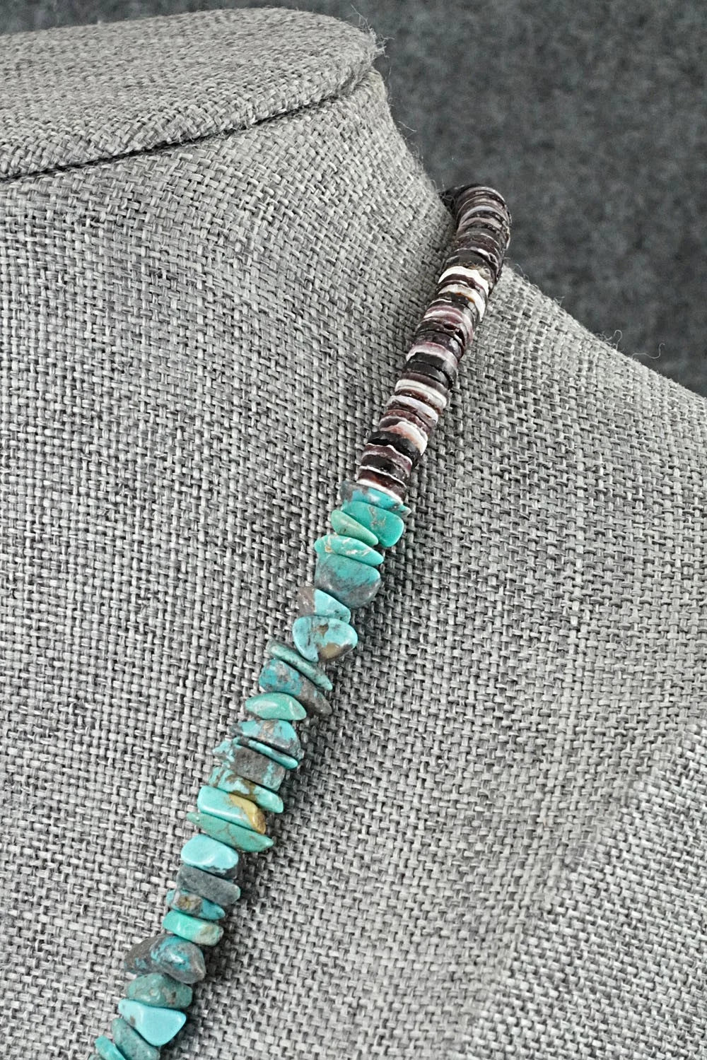 Turquoise Zuni Fetish Carving & Sterling Silver Necklace - Bernard Laiwakete