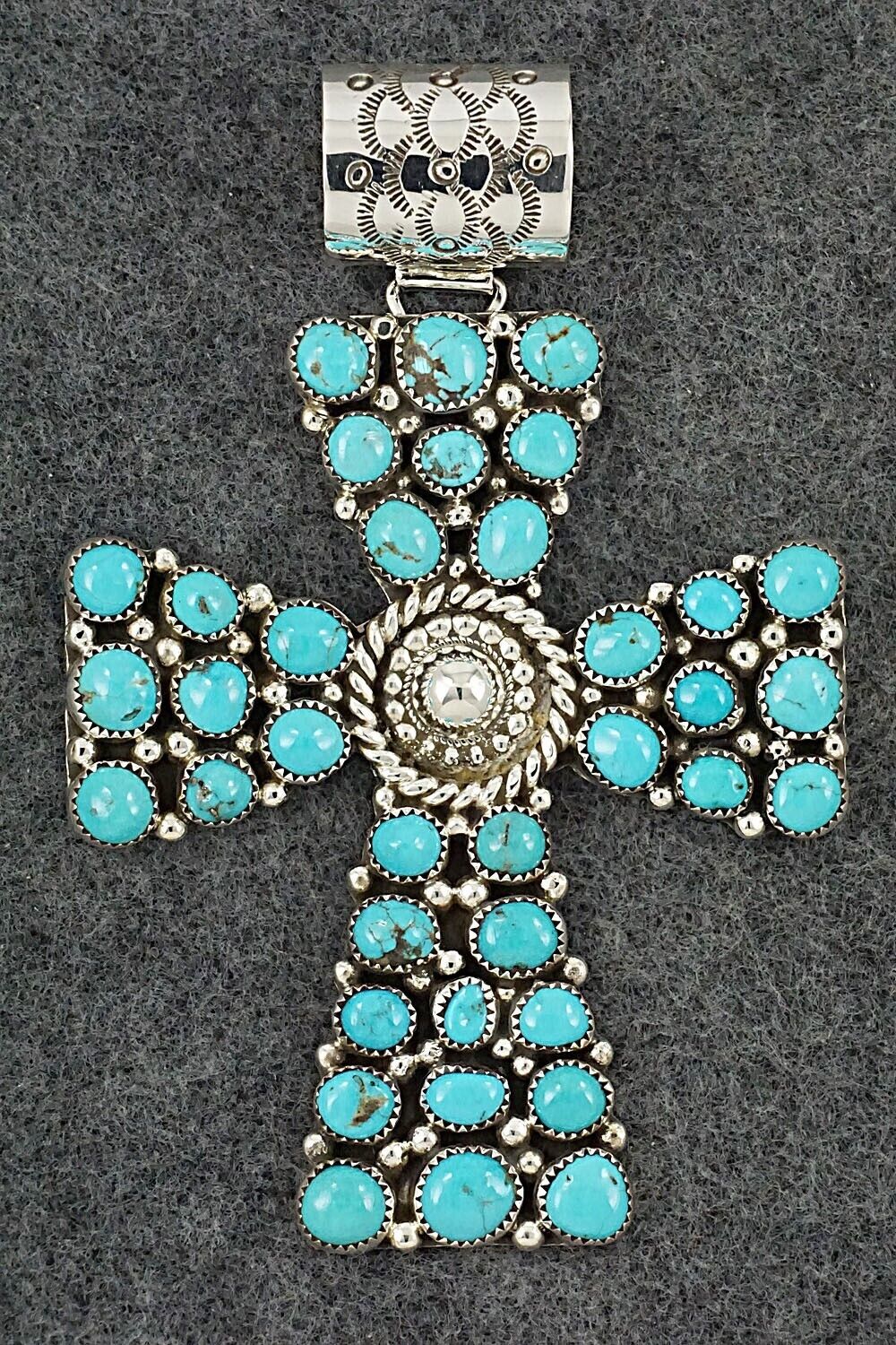 Turquoise and Sterling Silver Pendant - Marlene Haley