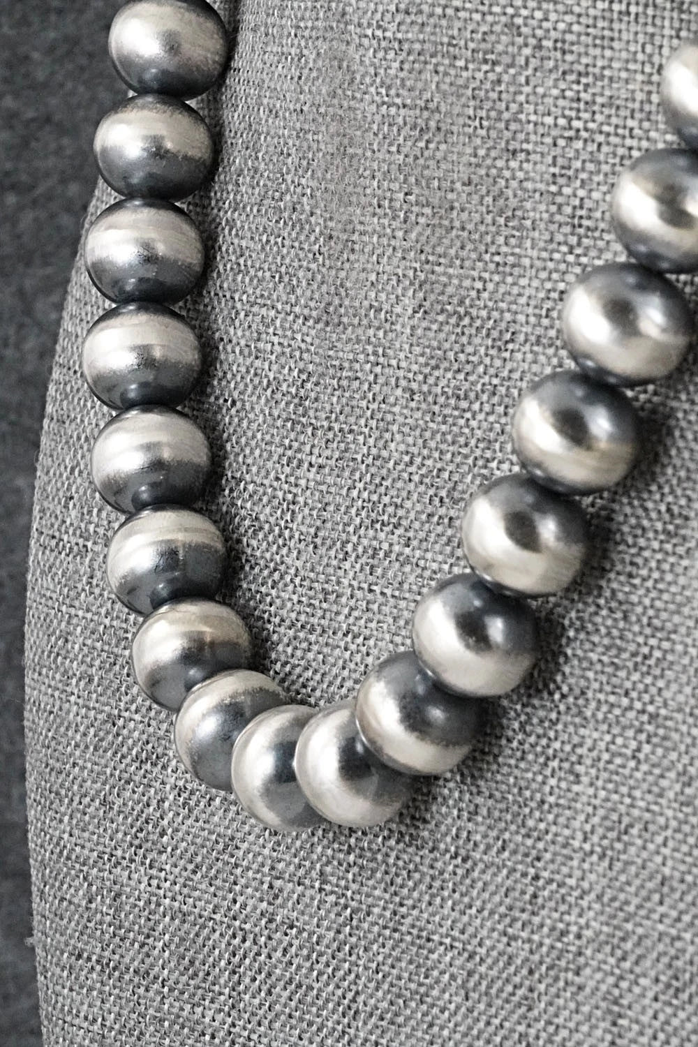 Sterling Silver Navajo Pearl Necklace 16" - Bryannen Halwood